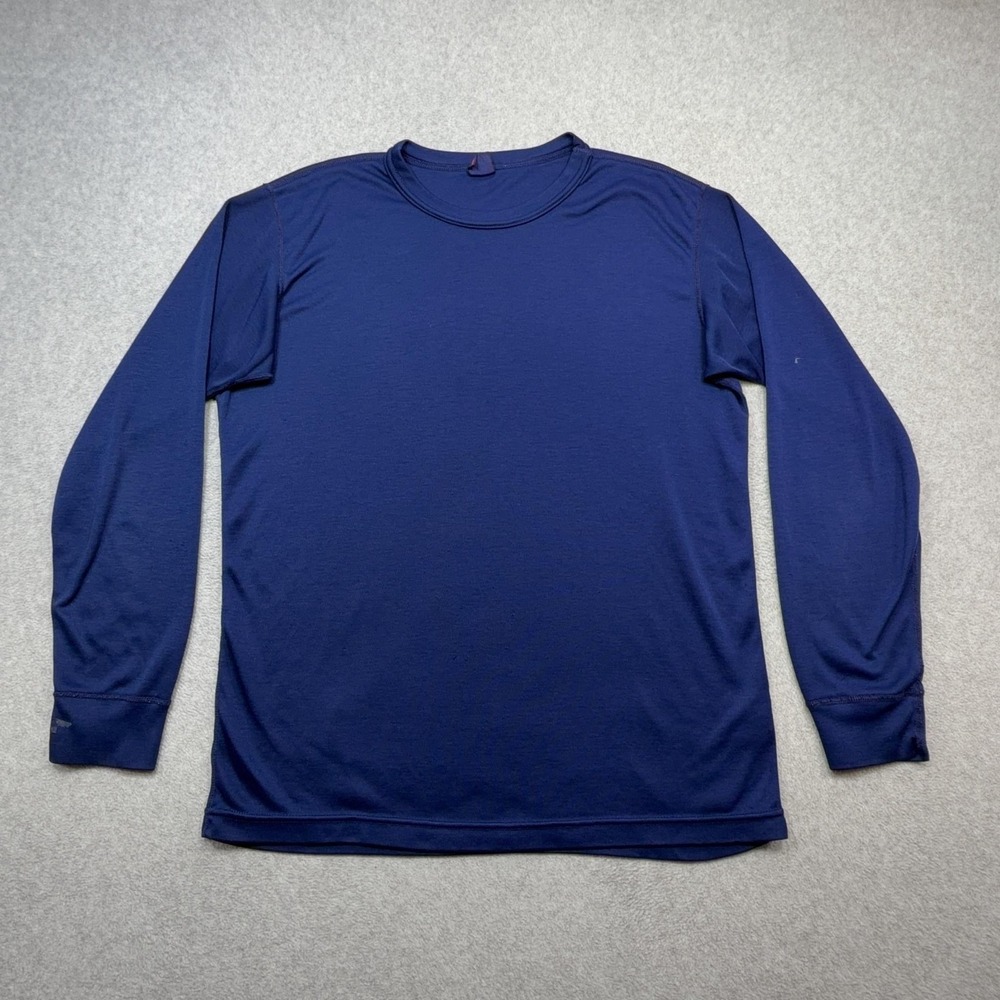 Vnitage Patagonia Shirt Mens Large Blue Long Sleeve Capilene Base Layer Tee